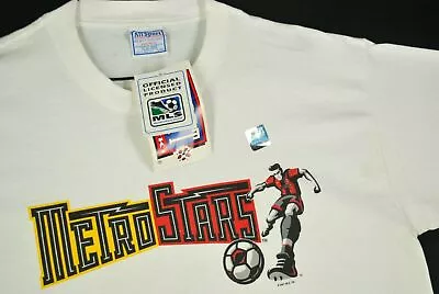 NWT Vintage Y2K New York Metro Stars MLS Soccer T Shirt 2001 Mens XL • $29.99