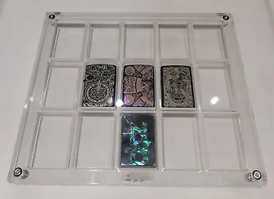 15 Grids Crystal Acrylic Display Frame Storage Case For Zippo Lighters • $143.30