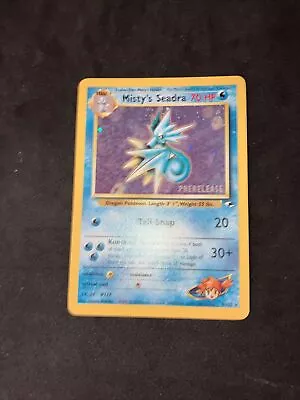 1999 Pokemon English Prerelease Gym Heroes Misty's Seadra Holo 9/132 Near Mint • $9.95