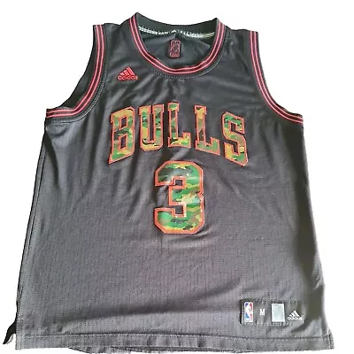 Wade  Chicago Bulls Sewn Adidas Jersey Camo Black M • £32