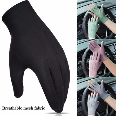 Ice Silk Fingerless Sun Protection Gloves Half Finger Sunscreen Anti-UV Gloves • $2.99