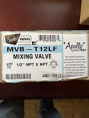 Apollo Mixing Valve 1/2in. 34BLF-313-T      MVB-T12LF. 1/2” NPT X NPT • $40