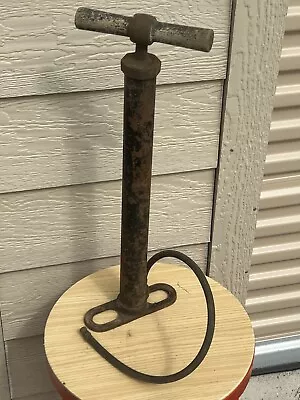 Vtg Bicycle Bike Tire Air Hand Pump Wood Handle Rustic Primitive Antique Display • $20.25