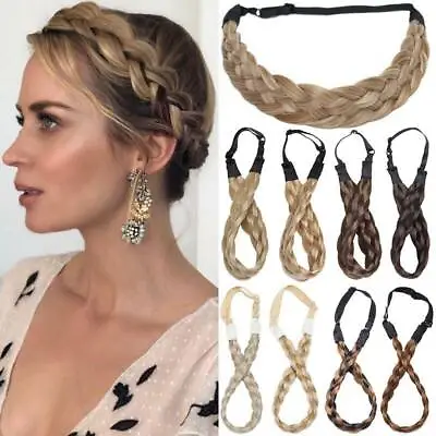 Real Hair Plait Thick Chunky Braided Hairpiece 5-Strand Braid Headband For Human • £5.74