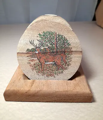 Vintage Coasters Set Of 4 Deer Thirstystone Coasters Made Of Sandstone Cork Back • $20