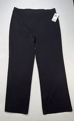 Exclusively Misook Womens 3X  Black Pull On Knit Pants Flowy Wide Leg • $59.99