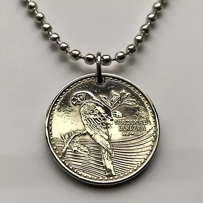 Colombia 200 Coin Pendant Scarlet Macaw Parrot Guacamaya Bandera Amazonas 000476 • $15.99