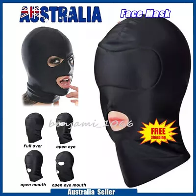Fetish Open Mouth Hood Gimp Face Mask Head Bondage Adult Cosplay Gimp Black Mask • $11.99