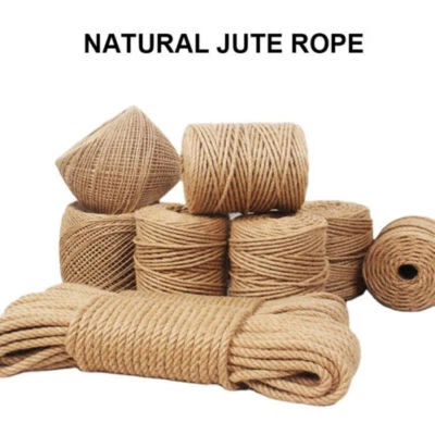 £1.47 • Buy 8mm Natural Jute Hessian Rope Cord Braided Decking Garden Twisted Boating Sash