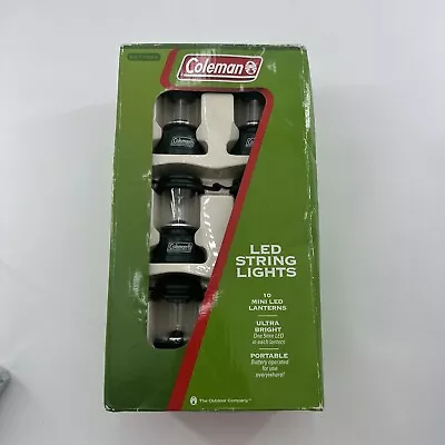 NEW Coleman LED String Lights  Black 10 Tiny LED Lanterns Battery Powered • $24