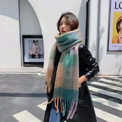 £9.99 • Buy Fashion Acne Studios Winter Scarf Scarves Thick Tartan Wrap Pashmina Shawl Wool