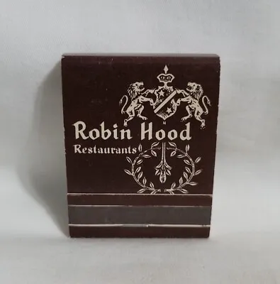 Vintage Robin Hood Restaurants Matchbook IL IN MN Advertising Matches Full • $12.99