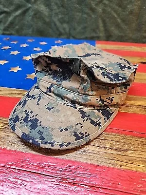 Medium USMC Issued 8 Point Cover MARPAT Woodland Marine EGA Hat Cap 3785 • $13.75