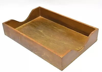 Vintage Desk Top Wood File Box Tray Organizer With Dovetails In Out Box • $24.99