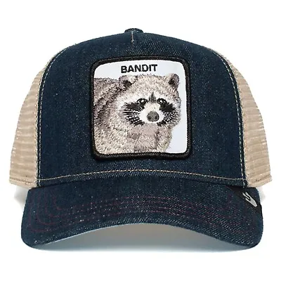 Goorin Animal The Farm Trucker Baseball Snapback Hat Cap Bandit Raccoon Navy • $99.99