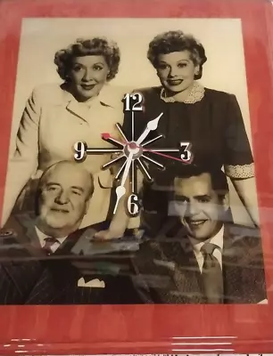 VTG  I LOVE LUCY Wall Clock - Lucy Desi Ethel Fred- Handmade Wood And Resin • $17.98