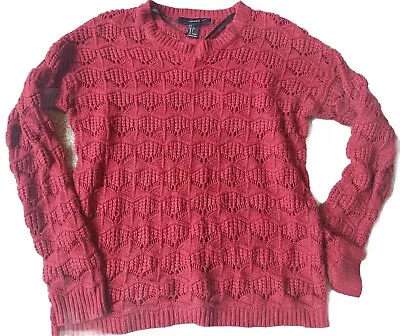 Forever 21 Women's Large Red Sweater Knit Basic Pullover  • $6.50