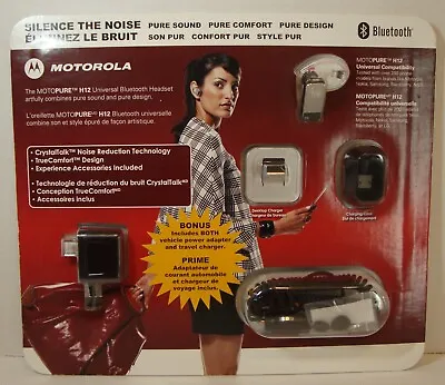 Motorola Motopure H12 Bluetooth Headset With Car And Travel Chargers New • $87.43