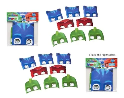 PJ Masks Birthday Paper Masks (16 Ct) Party Supplies 2 Pack Of 8 Ct. • $5.99