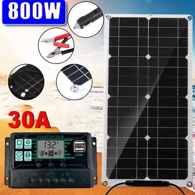 800W Solar Panel Kit Battery Charger & 30A Controller For Car Van Caravan Boat • £29.99