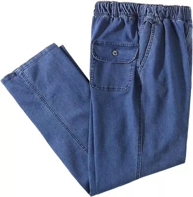 IDEALSANXUN Men’s Elastic Waist Loose Fit Denim Pants Casual Solid Jeans Trouser • $89.37