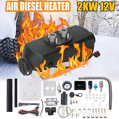 2KW 12V Diesel Air Heater Tank LCD Thermostat Quiet For Truck Boat Car Trailer • $63.99
