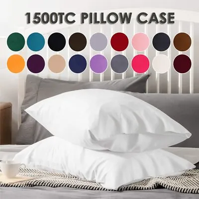 1500TC Pillowcases Pillow Cases Ultra Soft Standard Queen King European Bed Size • $10.49