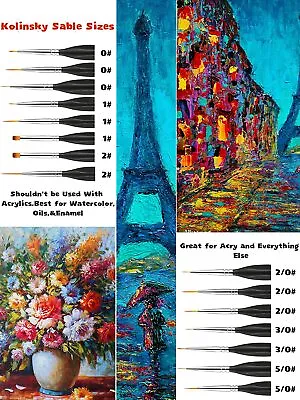 UK Extra Fine Detail Paint Painting Brushes Set Of 15 Art Miniatures Model Maker • £9.99