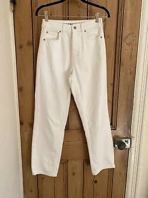 JACK WILLS Jeans High Rise Straight Leg Cream Ivory Cotton Jeans Trousers Sz 26S • £7.99