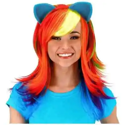 Rainbow Dash Wig My Little Pony Fancy Dress Halloween Adult Costume Accessory • $29.57