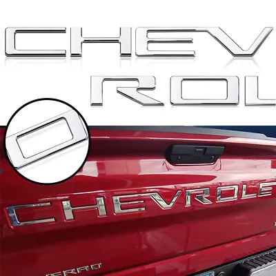 3D Chrome Silver Tailgate Letter For Chevrolet Silverado 2019-2024 Sticker Decal • $19.99