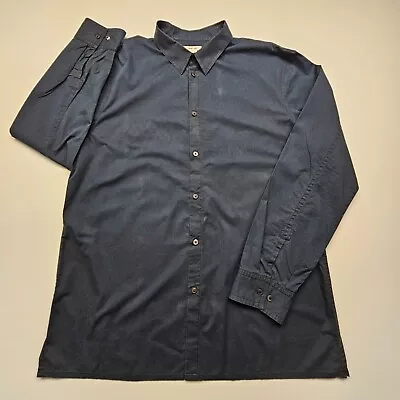 Helmut Lang Mens Shirt XL Black Fade Basic Long Sleeve Soft Body Drape Nightclub • $37.99