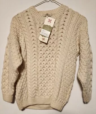 CARRAIG DONN 100% Merino Wool Cable Knit Irish Fisherman Sweater XL NEW • $80