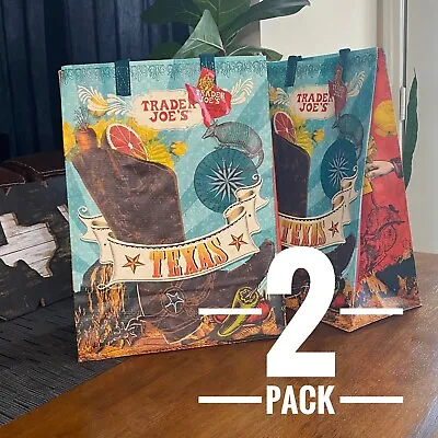 $14.50 • Buy 🛒 Trader Joes LOT Of 2 Reusable Shopping/Gift Bag NEW Limited Edition TEXAS