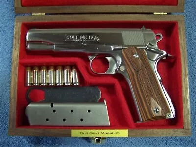 Pistol Gun Presentation Case Wood Box For Colt 1911 1911a1 Kimber Gold Cup Delta • $159