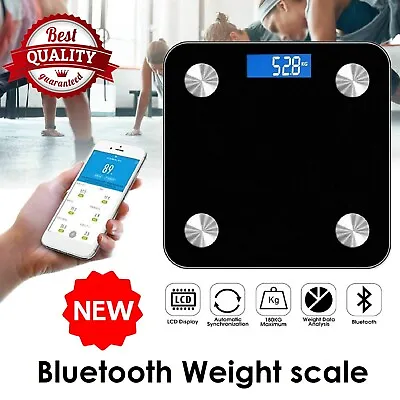 Smart Digital Bathroom Body Fat Scale 180KG Bluetooth Weight Scales BMI Water • $29.99