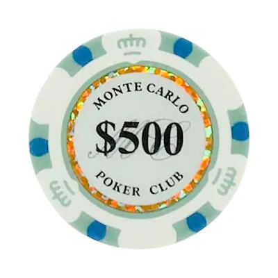 NEW 100 White Blue $500 Monte Carlo Smooth 14 Gram Clay Poker Chips - Exclusive  • $39.99