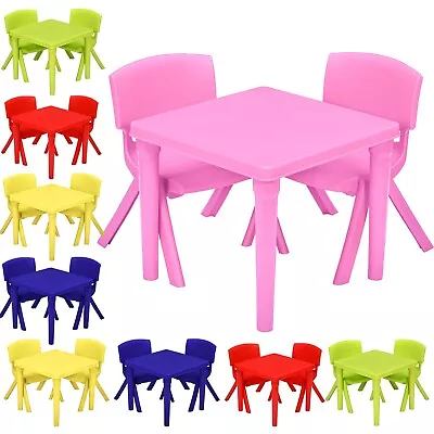 Kids Chairs Table Toddler Set Strong Plastic Play Table Children Study Activity • £33.99