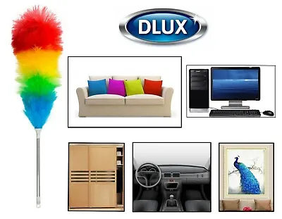 £5.45 • Buy DLUX Static Duster With Long Metal Handle Feather Hygienic Brush For Cleaning 