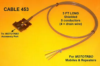 Cable 453 Motorola MOTOTRBO XPR4300 XPR4350 XPR4500 XPR4550 XPR8300 Repeater • $15.99