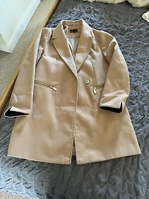 Topshop Heavy Lined Camel Coat Size 8 • £0.99