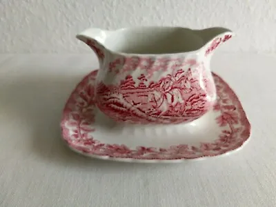 Vintage Gravy Boat Myott Country Life One-Piece Red Staffordshire Ware England • $16