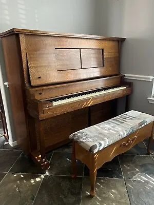 1928 Antique Piano With Player Piano Capabilities - Bench Included - Well Kept • $1100
