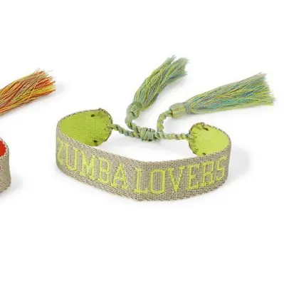 Zumba Lovers Woven Bracelet / Wristband - Beige Yellow/ Zumba Green BN • £7.50