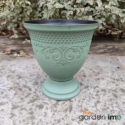 £7.29 • Buy Plastic Round Urn Garden Plant Pot Flower Pots Herb Planter Aged Patina Tin 20cm