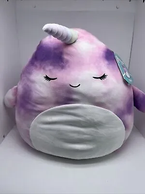 KellyToy Original Squishmallow 16  Soft Plush Stuffed Animal Nabila Narwhal • $24.99