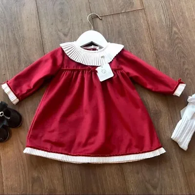 Beautiful Deolinda Velvet Dress 6/9 Months Fit Perfect For Valentine  • £30