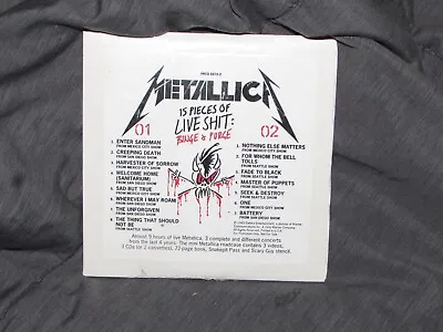 Metallica RARE Promo CD 15 Pieces Of Live Shit Binge & Purge James Hetfield Kirk • $99.99