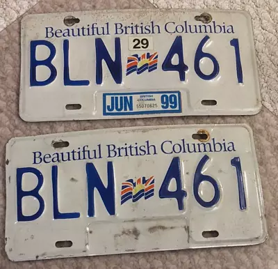 1985 British Columbia License Plate BLN 461 Car Auto Automobilia 1999 Vintage • $16.99