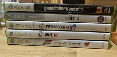 $49 • Buy Xbox 360 Games Lot: GTA V, Forza, FIFA 12, NHL 12 Skate 3. 2012 2013. 5 Complete